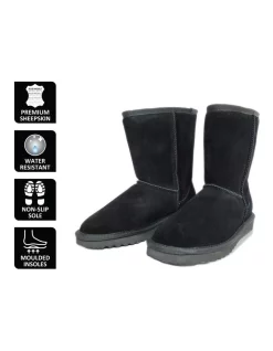 Hot Sale 😉 Aus Wooli Ugg Mid Calf Sheepskin Boot Black ✔️ -Bootopia Store unnamed file 1006