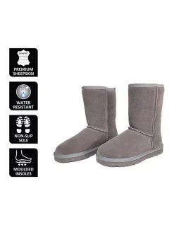 New 🛒 Aus Wooli Ugg Mid Calf Sheepskin Boot Grey 🔔 -Bootopia Store unnamed file 1729