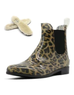Best Pirce ❤️ Aus Wooli Ugg ❤️ Womens Rainboots With Free Sheepskin Insole Leopard Print 🛒 -Bootopia Store unnamed file 1747