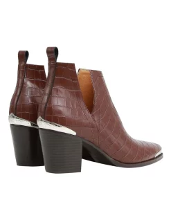 Best Sale 🧨 Belle & Bloom Austin Chocolate Croc Embossed Ankle Boot ✔️ -Bootopia Store unnamed file 1825