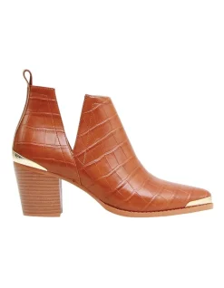 Cheap 🎁 Belle & Bloom Austin Camel Croc Embossed Ankle Boot ⌛