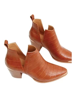 Cheap 🎁 Belle & Bloom Austin Camel Croc Embossed Ankle Boot ⌛ -Bootopia Store unnamed file 1830