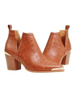 Cheap 🎁 Belle & Bloom Austin Camel Croc Embossed Ankle Boot ⌛ -Bootopia Store unnamed file 1831