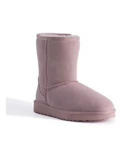 Coupon ⌛ Aus Wooli Ugg Mid Calf Zip-Up Sheepskin Boot Pale Pink 👍