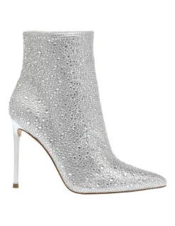 Coupon 🔔 Steve Madden Valora Silver Ankle Boots 😍