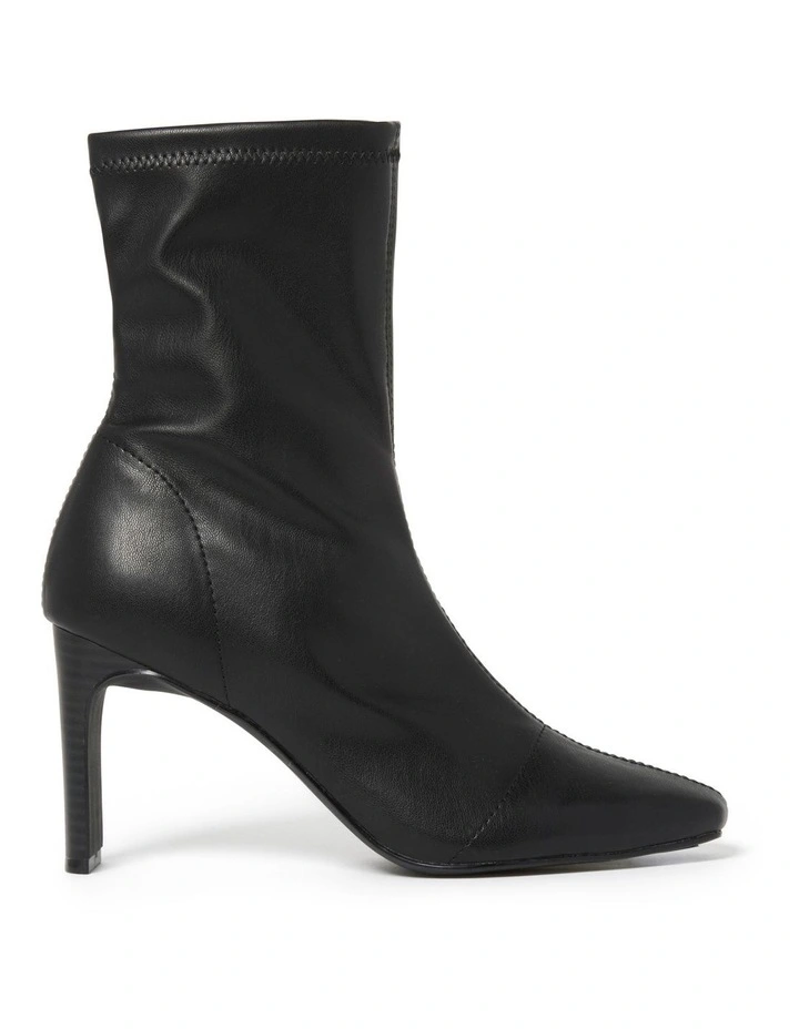 Hot Sale π Forever New Frida Sock Black Faux Leather Wide Stiletto Heel Boot π 3 Hot Sale π Forever New Frida Sock Black Faux Leather Wide Stiletto Heel Boot π