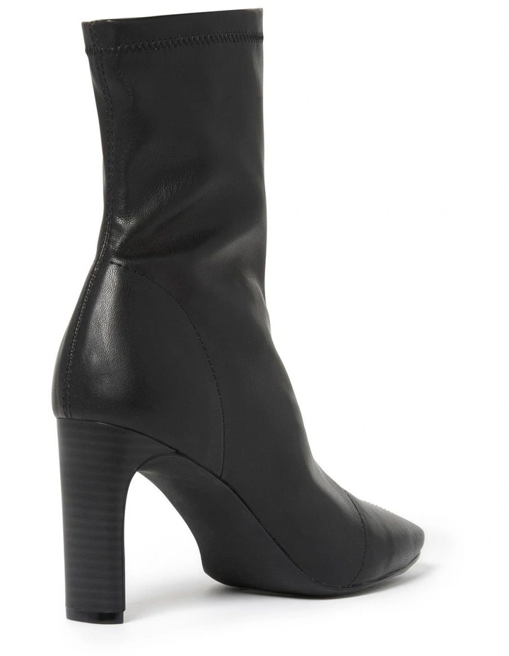 Hot Sale π Forever New Frida Sock Black Faux Leather Wide Stiletto Heel Boot π 5 Hot Sale π Forever New Frida Sock Black Faux Leather Wide Stiletto Heel Boot π - Image 3