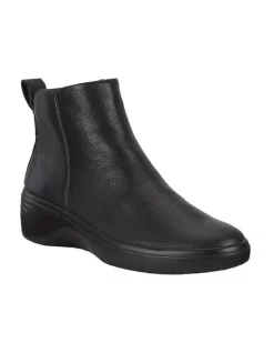 Discount 🥰 ECCO Soft 7 Wedge Side-Zip Boots In Black 👍