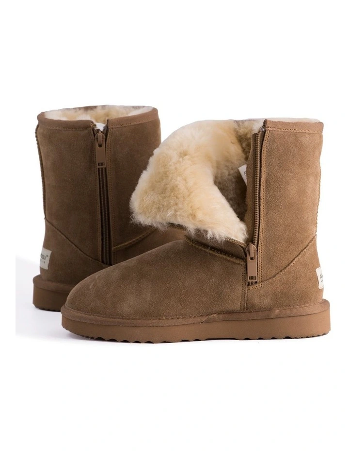 Top 10 ๐งจ Aus Wooli Ugg Mid Calf Zip-Up Sheepskin Boot Chestnut/Tan ๐ 7 Top 10 ๐งจ Aus Wooli Ugg Mid Calf Zip-Up Sheepskin Boot Chestnut/Tan ๐ - Image 5