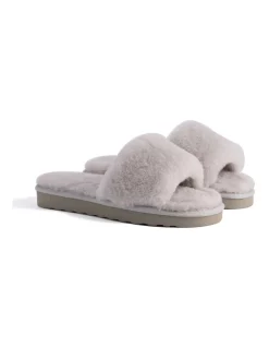 Cheap ❤️ AUS WOOLI UGG WOMEN SHEEPSKIN FLUFF SLIDE Light Grey ⌛ -Bootopia Store unnamed file 2579