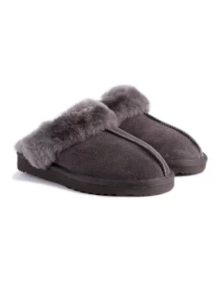 Cheap 😀 Aus Wooli Ugg Unisex Sheepskin Wool Sydney Slippers Dark Grey 🥰 -Bootopia Store unnamed file 2586