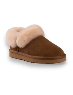 Cheap 💯 AUS WOOLI UGG UNISEX SHEEPSKIN WOOL TRADITIONAL ANKLE SLIPPERS Tan 💯