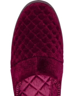 Budget 🧨 Grosby Marcy Wine Quilted Velour Slip-on Slipper 😍 -Bootopia Store unnamed file 2611