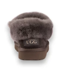 Cheapest 🛒 AUS WOOLI UGG UNISEX SHEEPSKIN WOOL TRADITIONAL ANKLE SLIPPERS Grey 🤩 -Bootopia Store unnamed file 2645