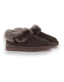 Cheapest 🛒 AUS WOOLI UGG UNISEX SHEEPSKIN WOOL TRADITIONAL ANKLE SLIPPERS Grey 🤩 -Bootopia Store unnamed file 2648