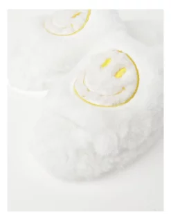 Discount ❤️ Soho Smiley Slipper In White And Yellow ⭐ -Bootopia Store unnamed file 2653