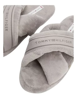 Promo 🌟 Tommy Hilfiger Logo Tape Strap Slippers In Grey 😀 -Bootopia Store unnamed file 2666