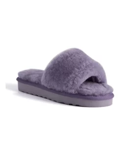 Brand new 👏 AUS WOOLI UGG 😉 WOMEN SHEEPSKIN FLUFF SLIDE Lilac ❤️