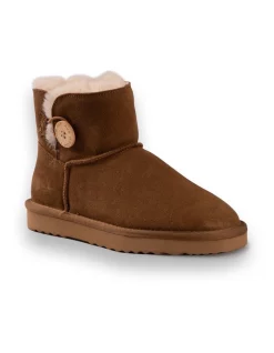 Flash Sale ⭐ AUS WOOLI UGG SHORT SHEEPSKIN BUTTON BOOT Chestnut/Tan 😀