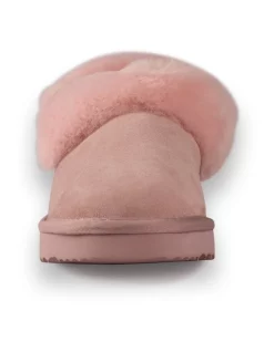 Cheap 😀 AUS WOOLI UGG UNISEX SHEEPSKIN WOOL TRADITIONAL ANKLE SLIPPERS Pale Pink 💯 -Bootopia Store unnamed file 2723