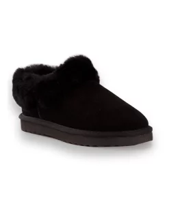 Top 10 ✔️ AUS WOOLI UGG UNISEX SHEEPSKIN WOOL TRADITIONAL ANKLE SLIPPERS Black ⭐