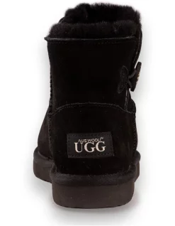 Best deal 🥰 AUS WOOLI UGG SHORT SHEEPSKIN BUTTON BOOT Black ⭐ -Bootopia Store unnamed file 2773