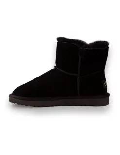 Best deal 🥰 AUS WOOLI UGG SHORT SHEEPSKIN BUTTON BOOT Black ⭐ -Bootopia Store unnamed file 2774