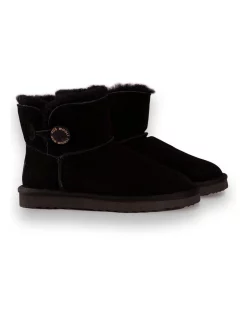 Best deal 🥰 AUS WOOLI UGG SHORT SHEEPSKIN BUTTON BOOT Black ⭐ -Bootopia Store unnamed file 2776