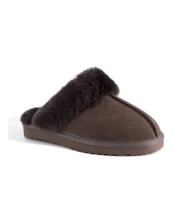 Best Sale 👍 Aus Wooli Ugg Unisex Sheepskin Wool Sydney Slippers Chocolate ⌛