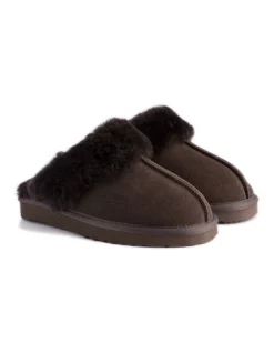 Best Sale 👍 Aus Wooli Ugg Unisex Sheepskin Wool Sydney Slippers Chocolate ⌛ -Bootopia Store unnamed file 2844
