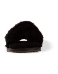 Best Pirce ⌛ Aus Wooli Ugg Sheepskin Wool Brighton Black Slippers ✔️ -Bootopia Store unnamed file 2849