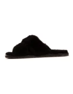 Best Pirce ⌛ Aus Wooli Ugg Sheepskin Wool Brighton Black Slippers ✔️ -Bootopia Store unnamed file 2850