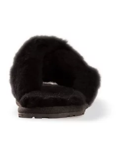Best Pirce ⌛ Aus Wooli Ugg Sheepskin Wool Brighton Black Slippers ✔️ -Bootopia Store unnamed file 2851