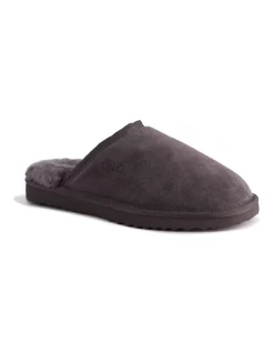 Flash Sale 💯 Aus Wooli Ugg Unisex Sheepskin Wool Slippers Dark Grey ✔️