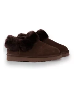 Cheapest 🛒 AUS WOOLI UGG UNISEX SHEEPSKIN WOOL TRADITIONAL ANKLE SLIPPERS Chocolate 🛒 -Bootopia Store unnamed file 2916