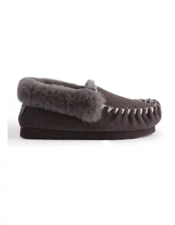 Brand new ✔️ Aus Wooli Ugg Hand Stitched ⌛ Womens Sheepskin Moccasin Dark Grey 👏 -Bootopia Store unnamed file 2919