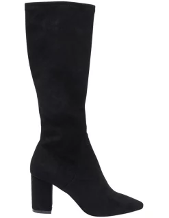 Budget 👏 Sandler Kendall Black Stretch Suede Boots 🛒