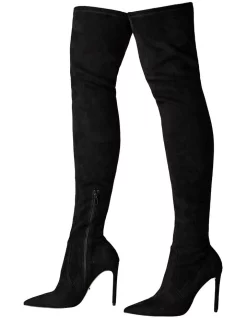 New ⭐ Tony Bianco Avah Black Stretch Suede ✨ Boots ⭐ -Bootopia Store unnamed file 674