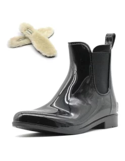 Coupon ❤️ Aus Wooli Ugg 🎉 Womens Rainboots With Free Sheepskin Insole Black 👏 -Bootopia Store unnamed file 787