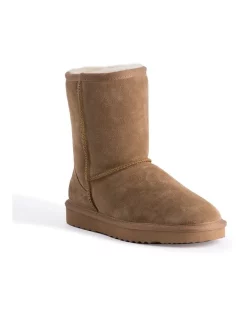 Hot Sale 🤩 Aus Wooli Ugg Mid Calf Sheepskin Boot Chestnut/Tan ⌛