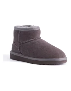 Best Pirce 🎉 Aus Wooli Ugg Short Sheepskin Ankle Boot Grey ⭐
