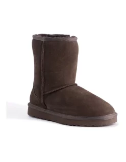 Deals 😀 Aus Wooli Ugg Mid Calf Sheepskin Boot Chocolate 🎁