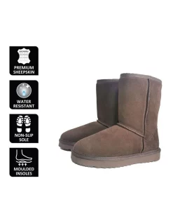 Deals 😀 Aus Wooli Ugg Mid Calf Sheepskin Boot Chocolate 🎁 -Bootopia Store unnamed file 869