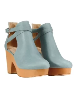 Buy 👏 Belle & Bloom Fearless Clog Ankle Boot In Blue 👏 -Bootopia Store unnamed file 959